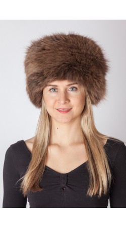 Brown fox fur hat